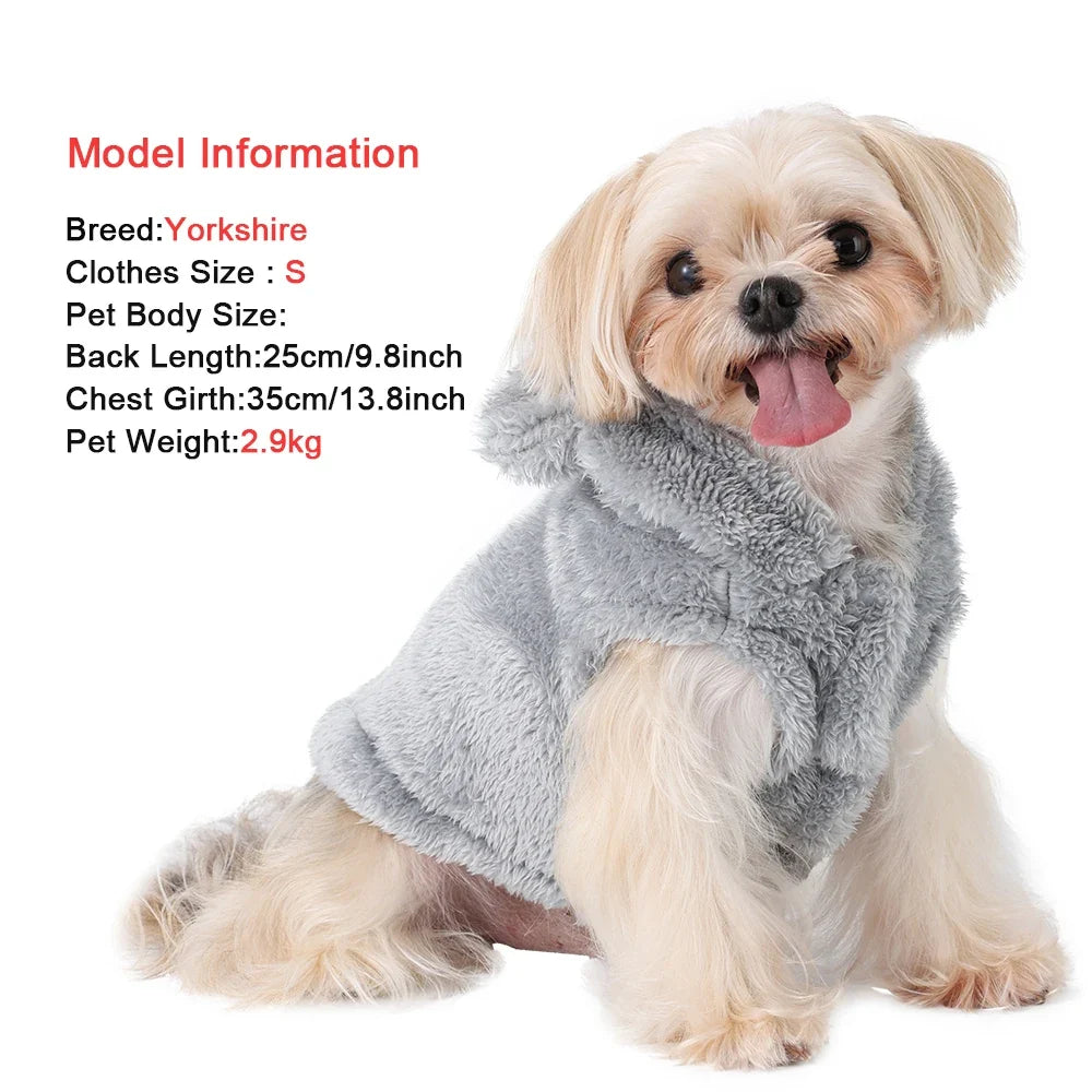 Cute Hooded Dog Cat Clothes Autumn Winter - MyPetDollar.com