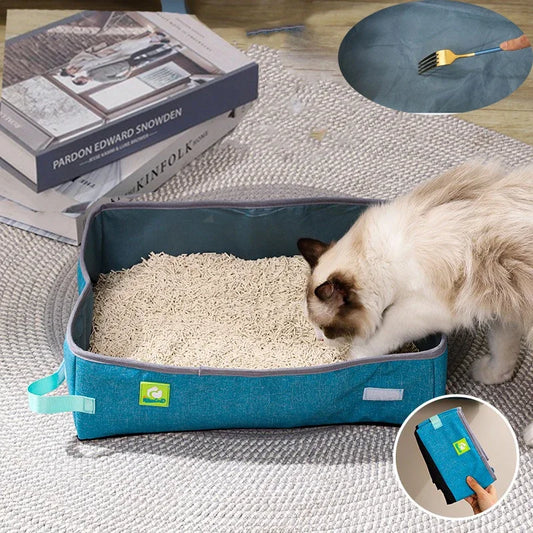 Semi Enclosed Cat Litter Box Foldable - MyPetDollar.com