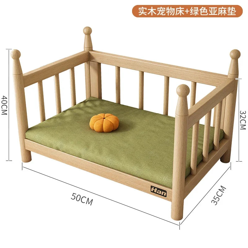 Nordic Wood Dog Kennel Raised Guardrails - MyPetDollar.com