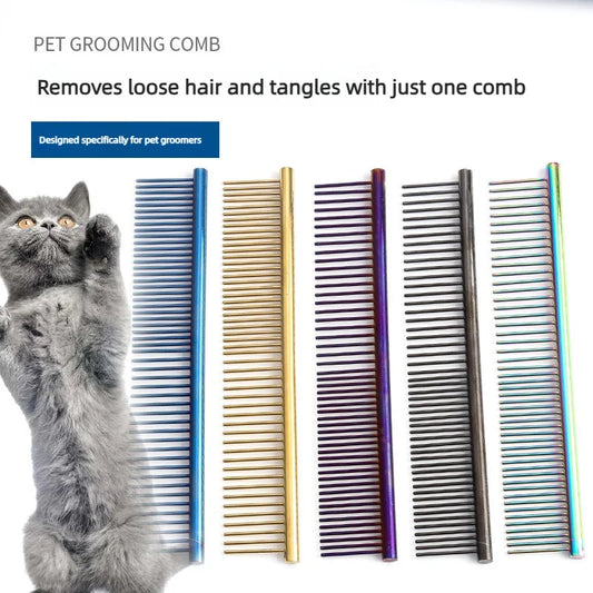 Pet Grooming Metal Comb Double Sided Teeth - MyPetDollar.com