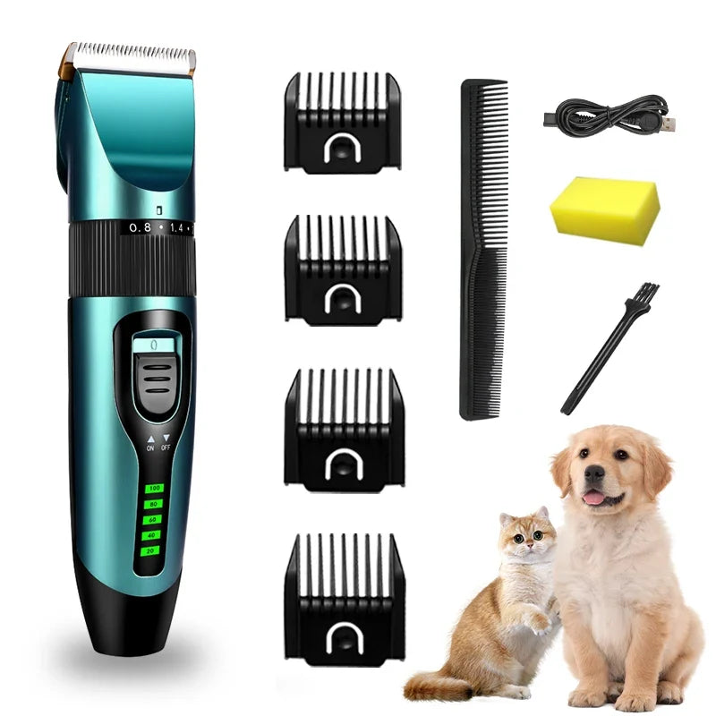 Professional Pet Hair Clipper Rechargeable Dog & Cat Trimmer