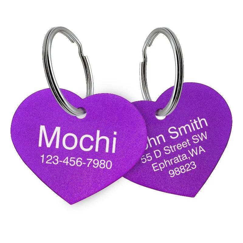 Personalized Custom Aluminum Heart Shape Pet - MyPetDollar.com