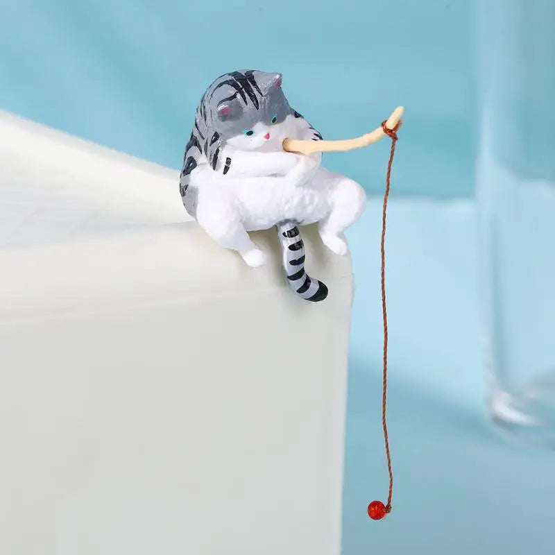 1 Fish Tank Fishing Cat Hanging Mini Creative Landscape – 6 Colors