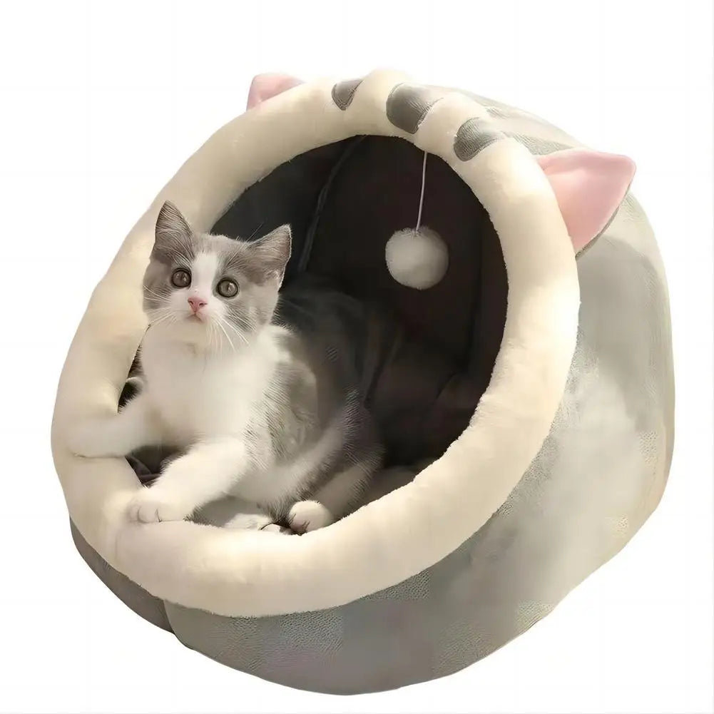 Foldable Pet Tent Cave Bed for Cats Small Dogs Self Warming