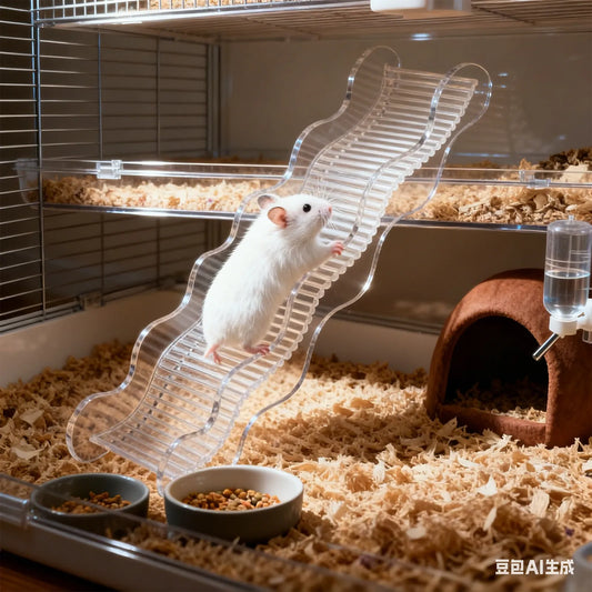 Small Animal Climbing Ladder Clear Acrylic - MyPetDollar.com