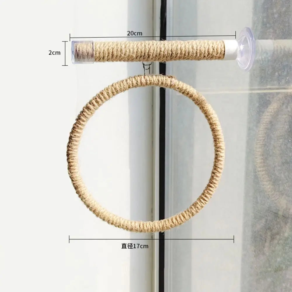Suction Cup Bird Toy Swing Set Linen Rope - MyPetDollar.com