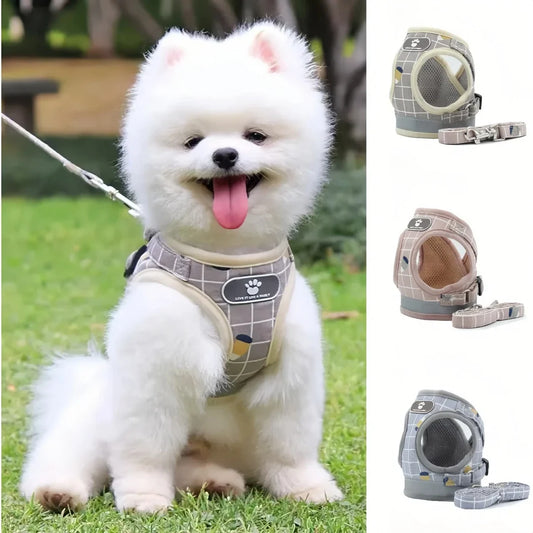 Reflective dog and cat harness and leash set – view 2