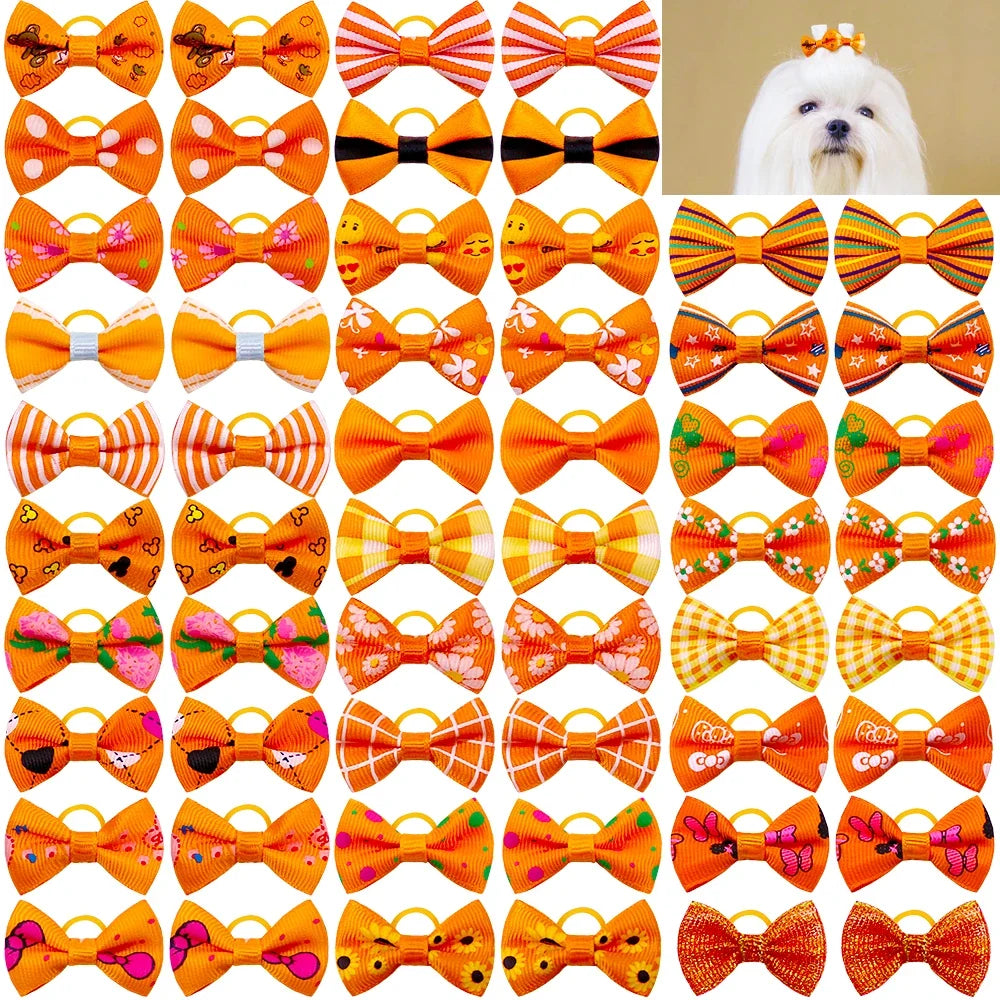 Small Dog Bows Pet Hair Accessories Rubber Bands – 11 Colors