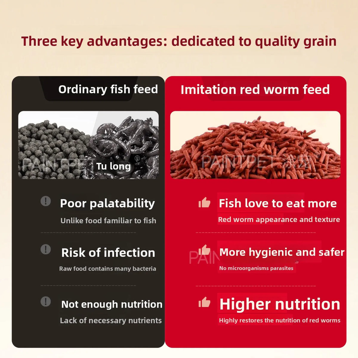 PAINTPET Bio-Mimetic Bloodworm Fish Food, - MyPetDollar.com