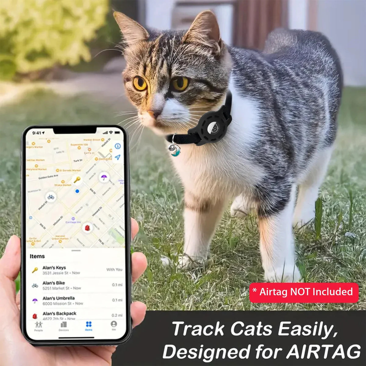 Fashion Airtag Pet Collar Adjustable Elastic - MyPetDollar.com