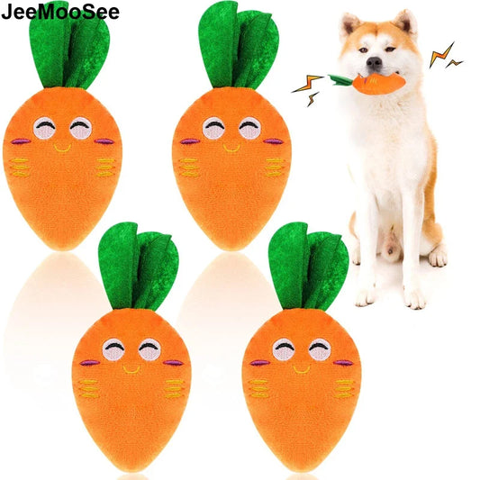 Dog Squeaky Carrot Dog Toys Plush Stuffed - MyPetDollar.com