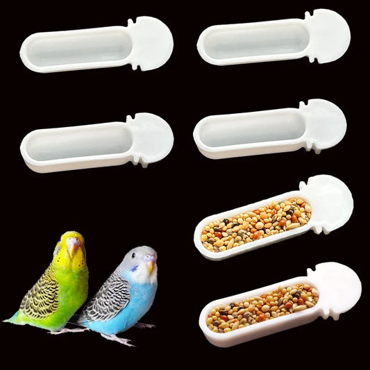 4/10pcs Small Bird Plastic Food Cup - MyPetDollar.com