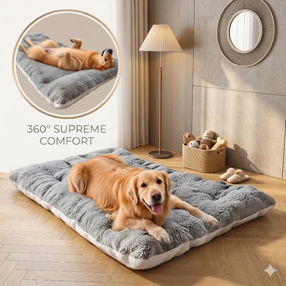 Calming Fluffy Dog Bed Large Pet Sleeping - MyPetDollar.com