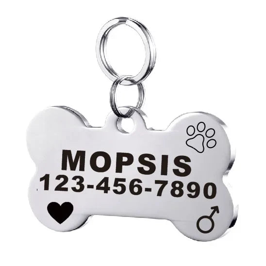 Customized Dog ID Tag Stainless Steel Pet - MyPetDollar.com