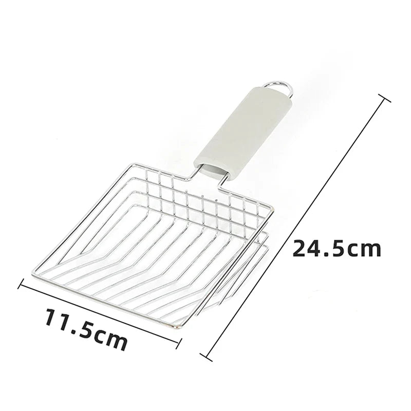 Stainless Steel Pet Cleaning Tool Metal Aluminum Alloy Cat Litter Scoop, Durable