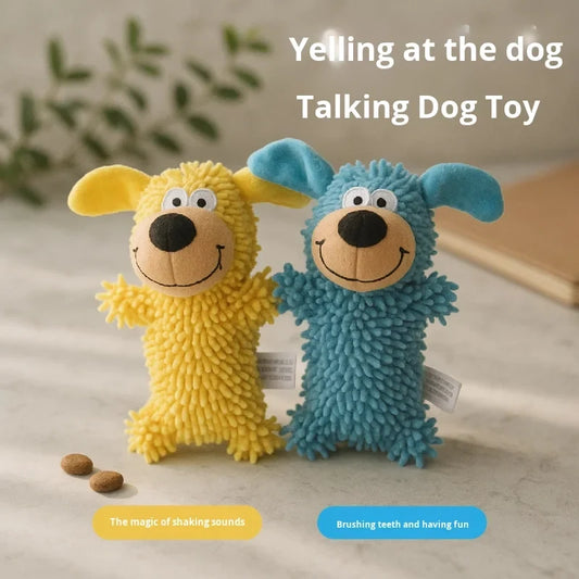 Cute Cartoon Squeaky Plush Mop Dog Toy - MyPetDollar.com