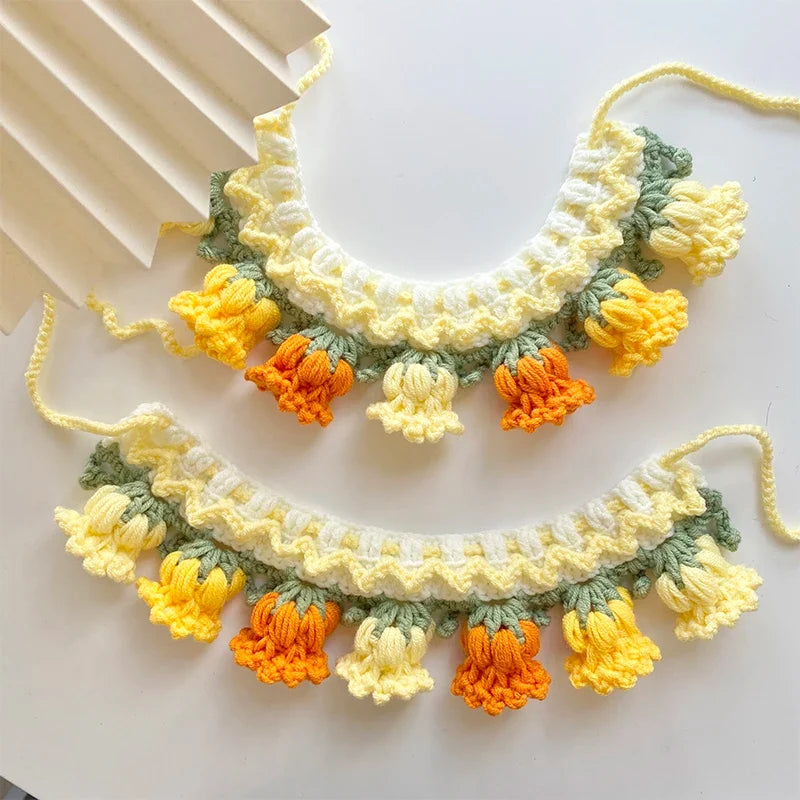 Pure hand knitting Cat Dog Knitted Collar - MyPetDollar.com