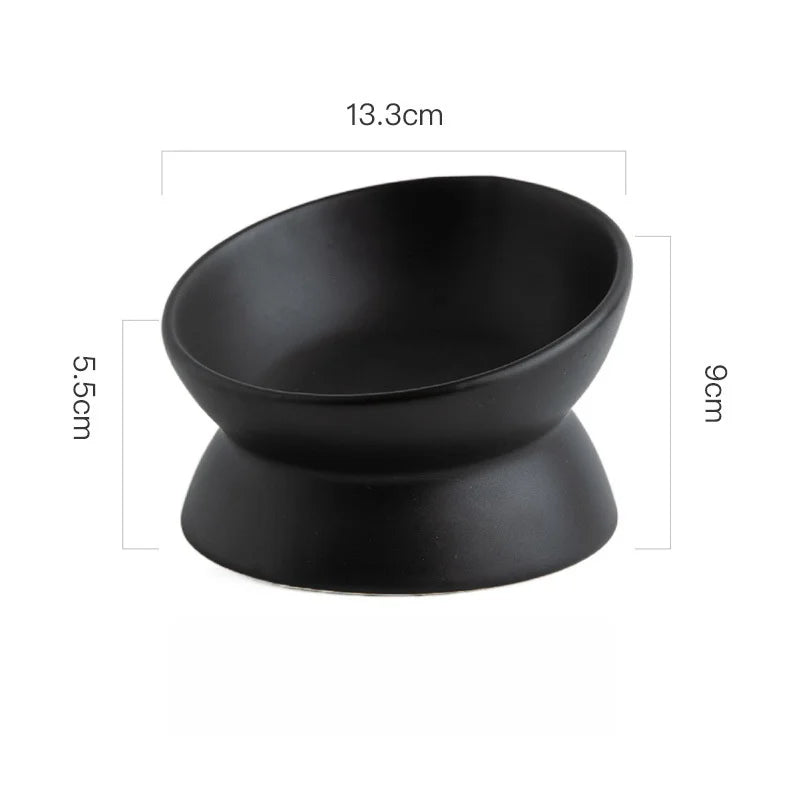 Elevated Cat Bowls Small Dog 15° Tilted Raised Food Feeding – 6 Colors