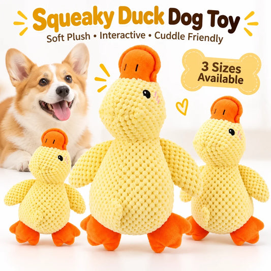 Cute Duck Plush Dog Toy Squeaky Sound Chew - MyPetDollar.com