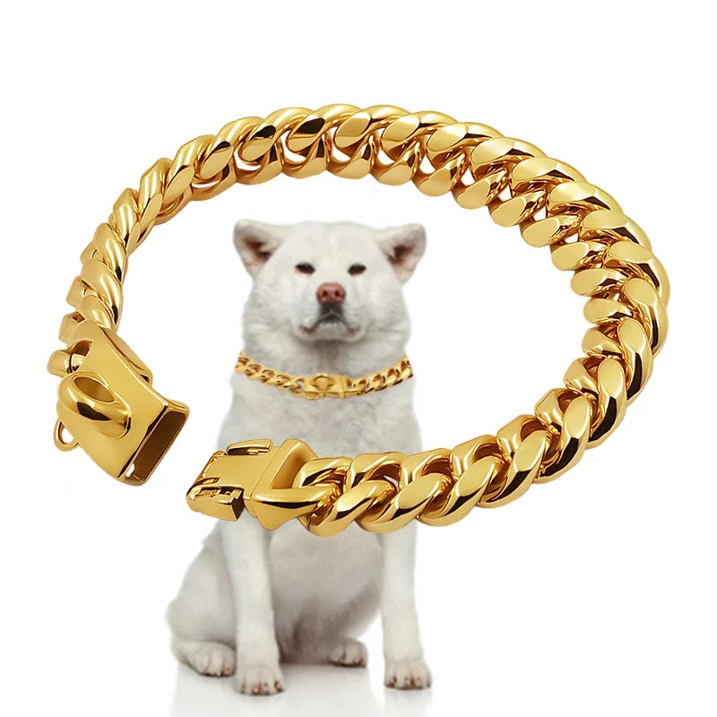 Metal Dog Collar Stainless Steel Pet Choker - MyPetDollar.com