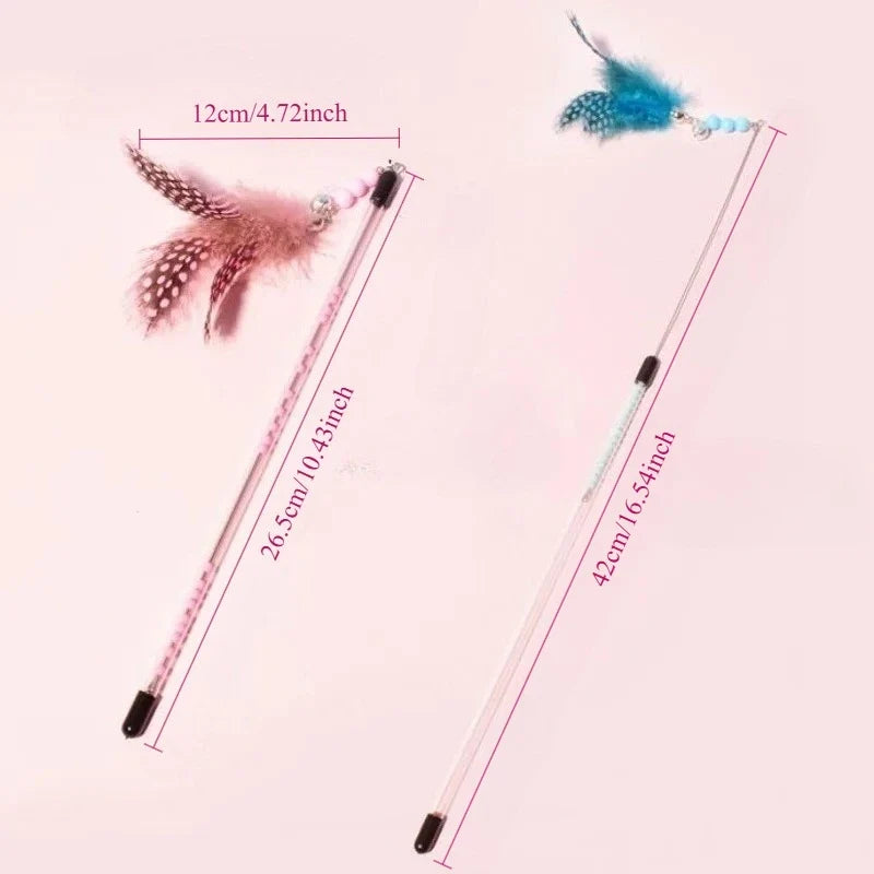 New Cat Toys Feather Cats Sticks Retractable - MyPetDollar.com