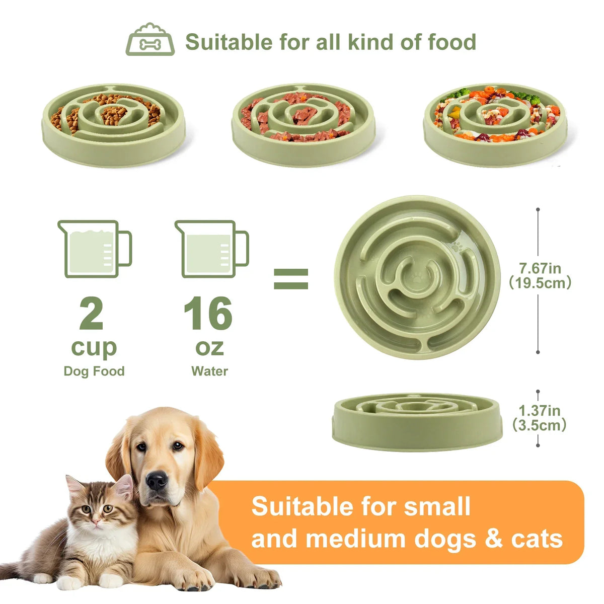 1PC Pet Dog Slow Feeder Bowl Fun Non Slip - MyPetDollar.com