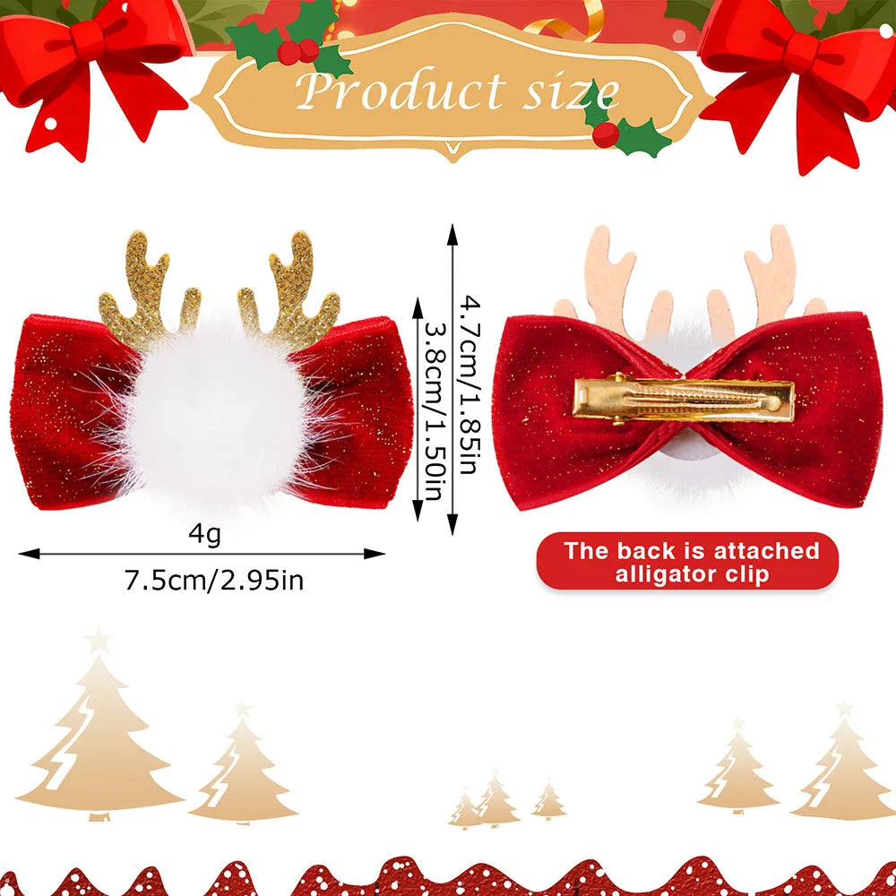 100PCS Christmas Dog Bows Handmade Puppy - MyPetDollar.com
