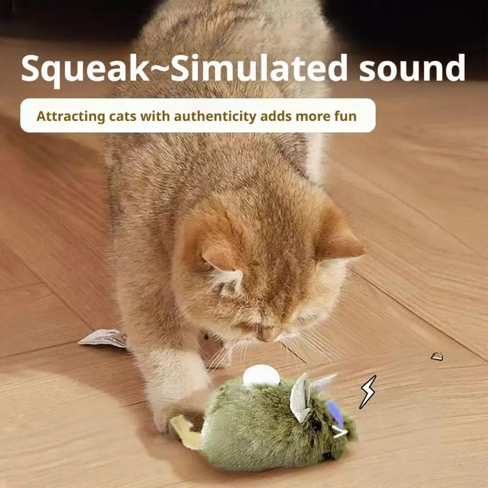 Mice Plush Cat Toy Simulation Mouse Automatic Chirping for Small Pets