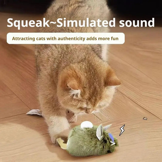 Mice Plush Cat Toy Simulation Mouse Automatic Chirping for Small Pets