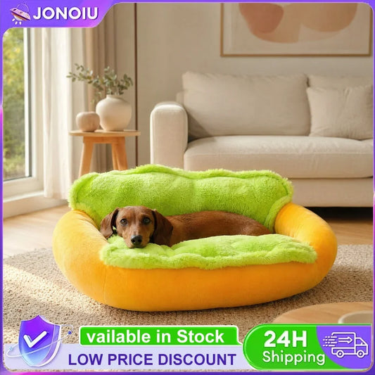 Hot Dog Dogs Bed Removable Washable Pet Bed - MyPetDollar.com