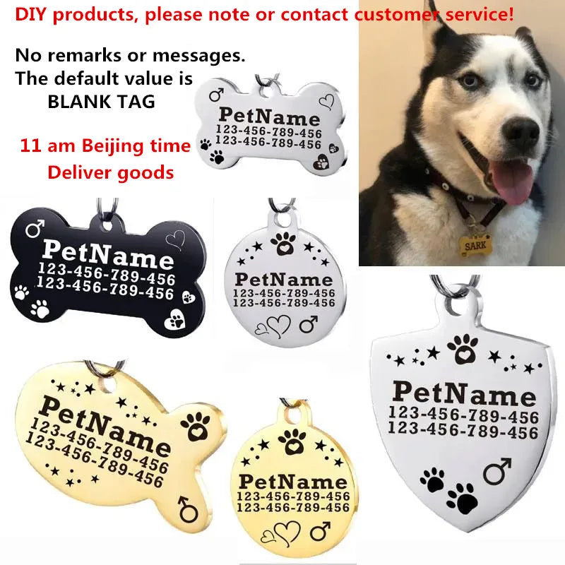 Customized Dog ID Tag Stainless Steel Pet - MyPetDollar.com