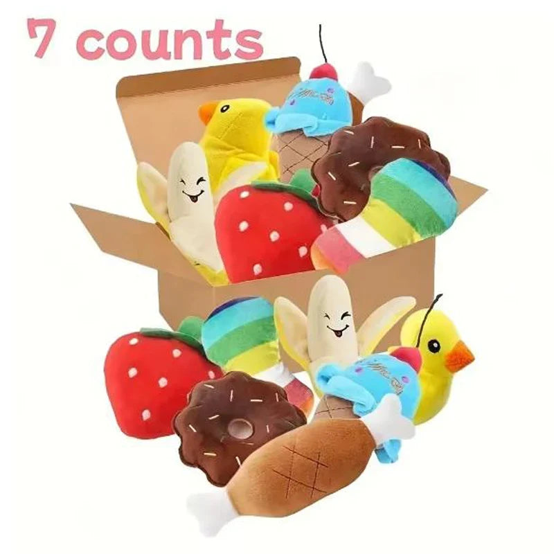 16 Pack Random Squeaky Dog Plush Toy Set - MyPetDollar.com