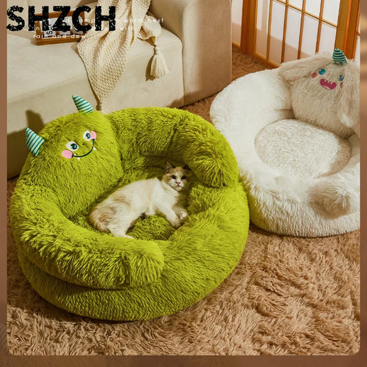 Winter Warm Pet Nest Washable Green Cartoon - MyPetDollar.com