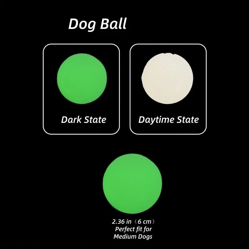 Glow-in-the-Dark Rubber Dog Ball - Durable, - MyPetDollar.com