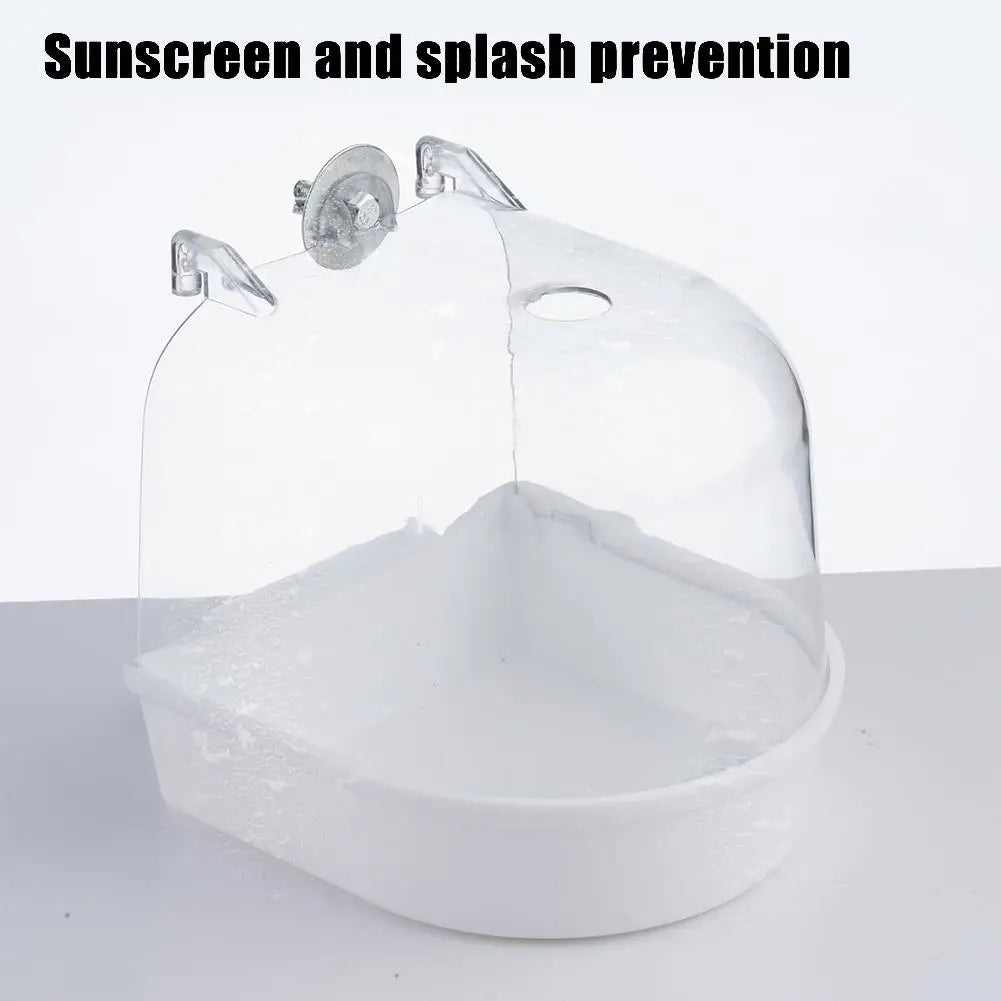 Transparent Bird Bath Tub Splash-Proof PP - MyPetDollar.com