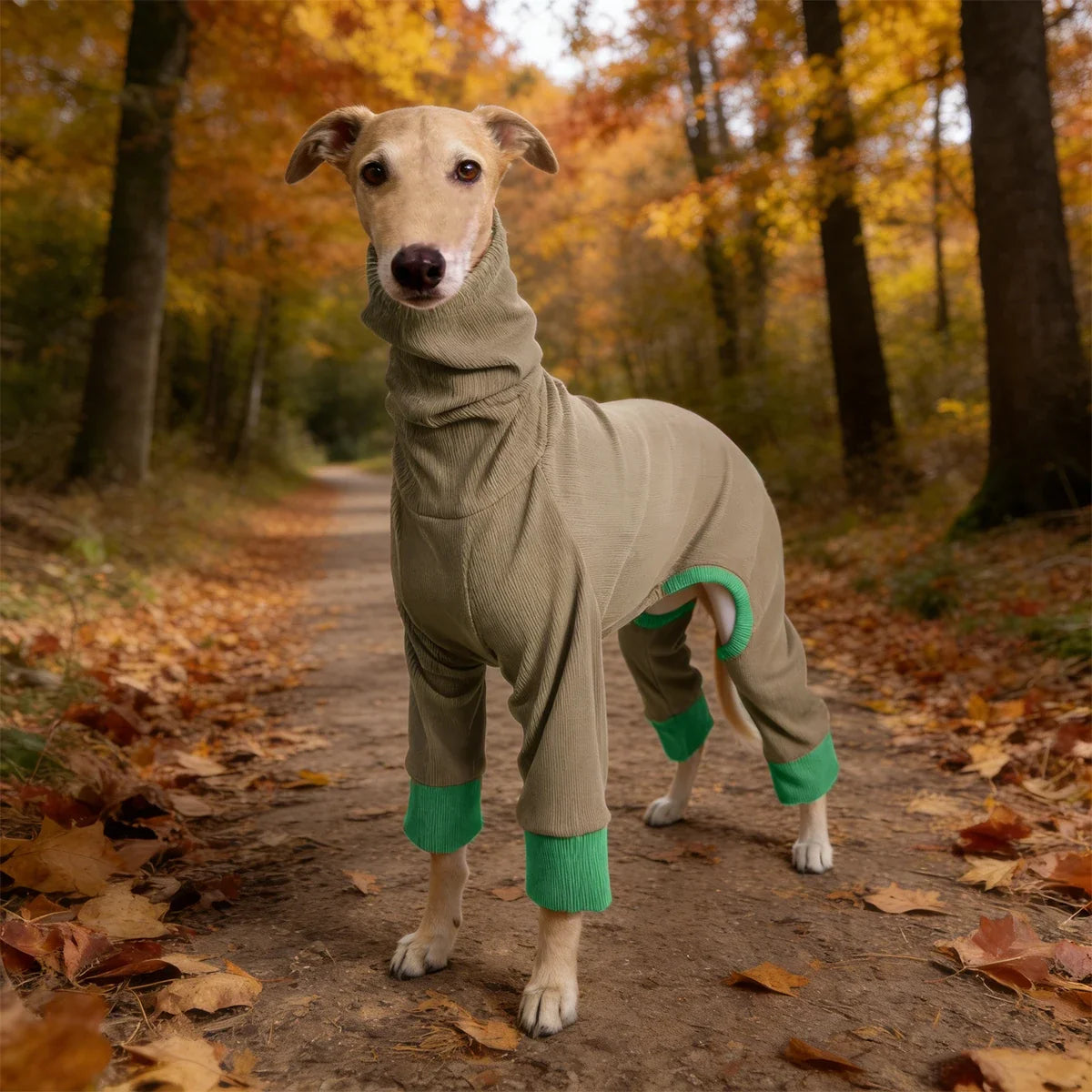 Turtleneck Dog Jumpsuit Soft Ribbed Knit Dog - MyPetDollar.com