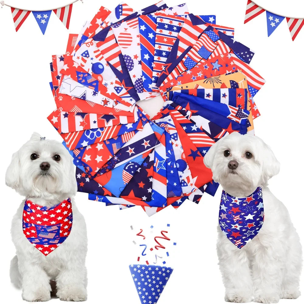 Pet Dog Bandanas 20PCS For 4th July - MyPetDollar.com