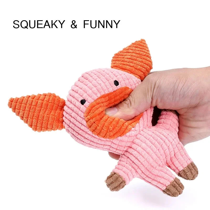 Cute Plush Toys Squeak Pet Cow Rabbit Animal - MyPetDollar.com
