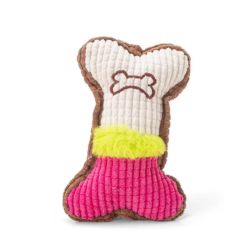 Plush Dog Squeaky Plaything Bone Chew for Small Medium Breeds – Dog Supplies