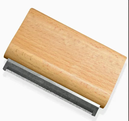 Wood Pet Grooming Brush Comb - Self Cleaning Powerful Floating