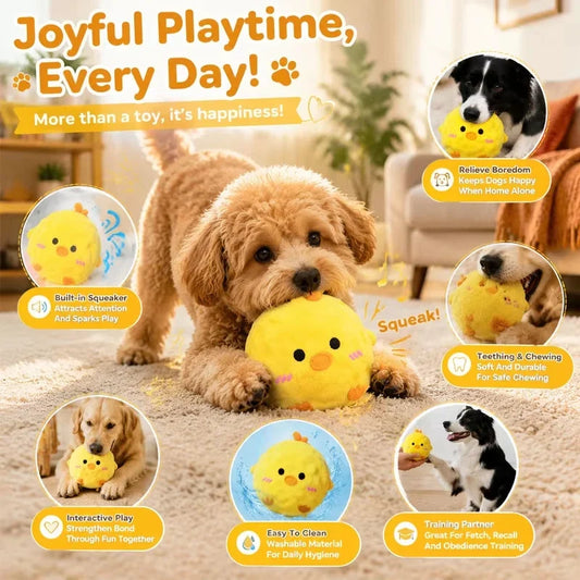 Squeaky Dog Toy Plush Spiky Ball Interactive - MyPetDollar.com