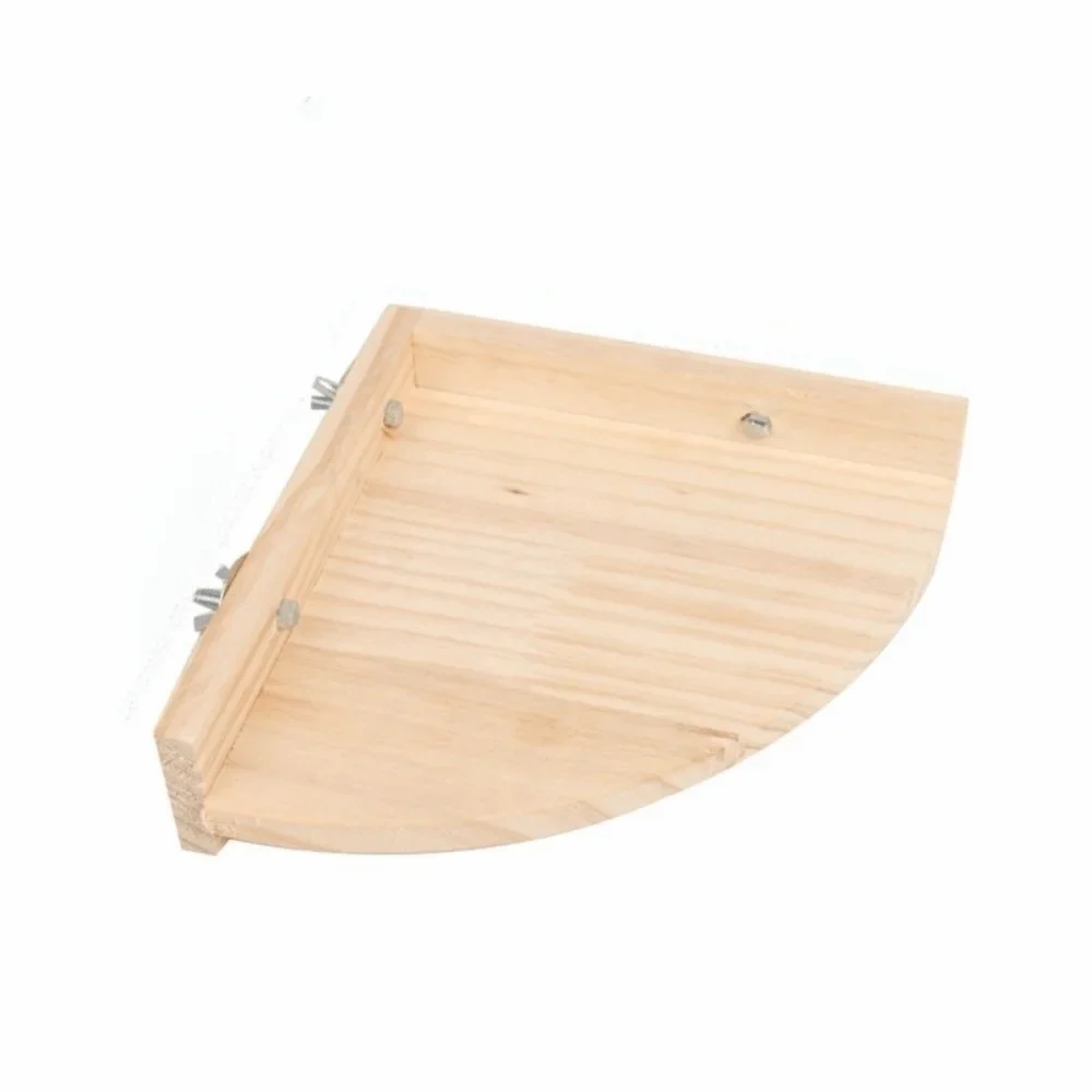 Durable Wood Wooden Corner Platform Quarter Circular Space for Small Pets