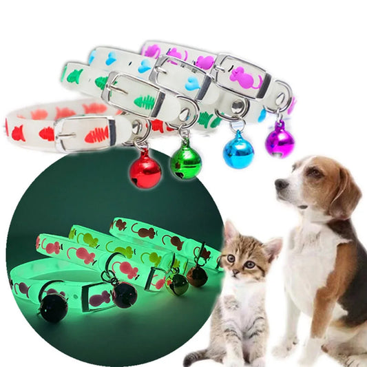 Glowing Cat Dog Collars with Bell Light up - MyPetDollar.com
