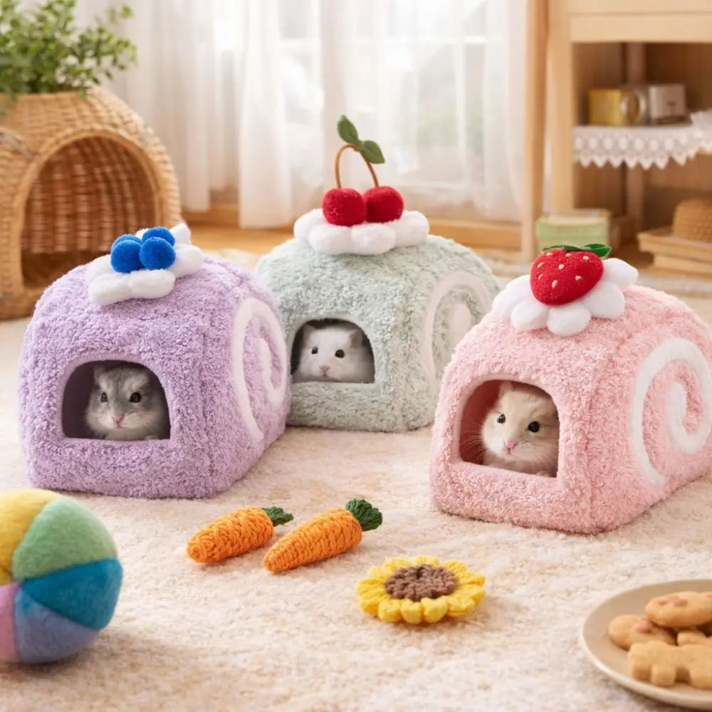 Warm Hamster Cake Nest Swiss Roll Shape Cute - MyPetDollar.com