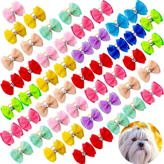 10PCS Pet Hair Decoration Candy Colored Bow - MyPetDollar.com